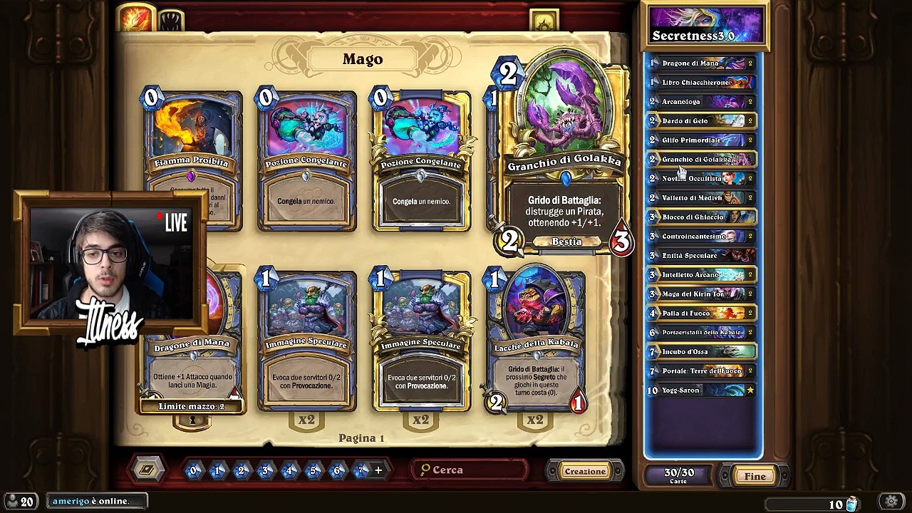 spiegazione deck secret mage