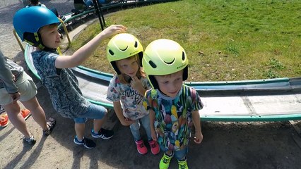 Fun & Fast Summer Toboggan Run at Kungsbygget Adventure Park (outdoor slide for family and kids)