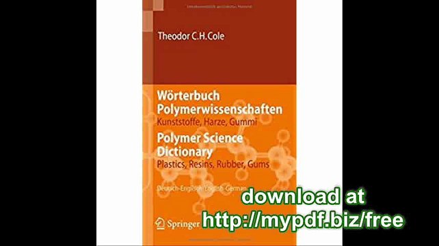 Wï¿½rterbuch Polymerwissenschaften-Polymer Science Dictionary Kunststoffe, Harze, Gummi-Plastics, Resins, Rubber...