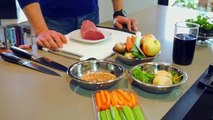 Kochen für Anfänger: Rinderfilet auf Rotweinsauce mit Berglinsen und Zucchini / Kochen lernen