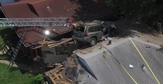 Airborne Car Crashes Onto Roof of St Louis Home