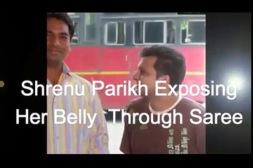 Shrenu Parikh Exposing Her Navel Through Saree 1 x264