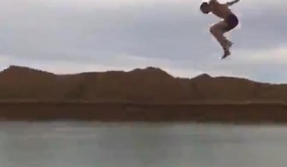 Göle atlamak isterken toprağa çakıldı