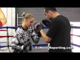 ronda rousey working on strikes with edmond tarverdyan