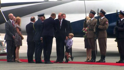 William and Kate land in Poland with George and Charlotte