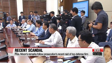 President Moon calls to root out defense industry corruption