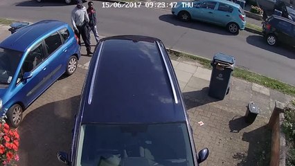 Chilling CCTV Shows Two Men Attack Man With Stun Gun On Doorstep