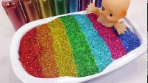 Baby Doll Slime Glitter Powder Bath Time DIY Learn Colors Slime Clay Combine Toys