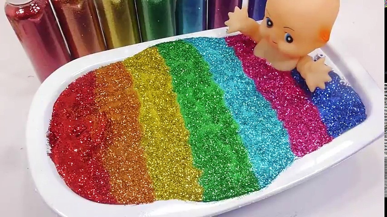 Baby Doll Slime Glitter Powder Bath Time DIY Learn Colors Slime Clay Combine Toys