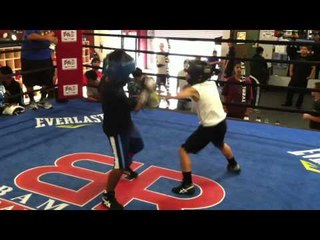 8-year-old boxing star Toquez Sparring a taller kid