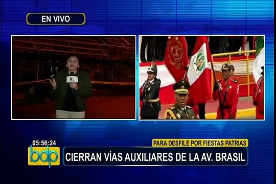 Desfile por Fiestas Patrias: cierran vías auxiliares de avenida Brasil para instalación de tribunas