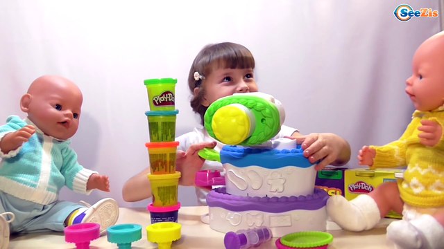 ✔ Кукла Беби Борн. Новый набор Плей До от Девочки Поли / Play-Doh Sweet Shoppe Cake Mountain ✔