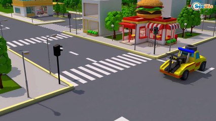 The Fire Truck with Police Car Patrol Kids Vehicles Cartoon for children 3D Cars & Truck Stories