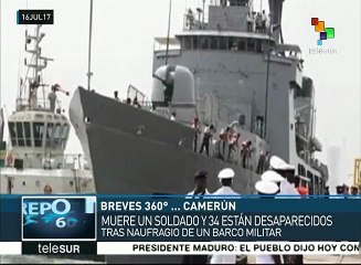 Camerún: un soldado muerto y 34 heridos tras naufragio de barco