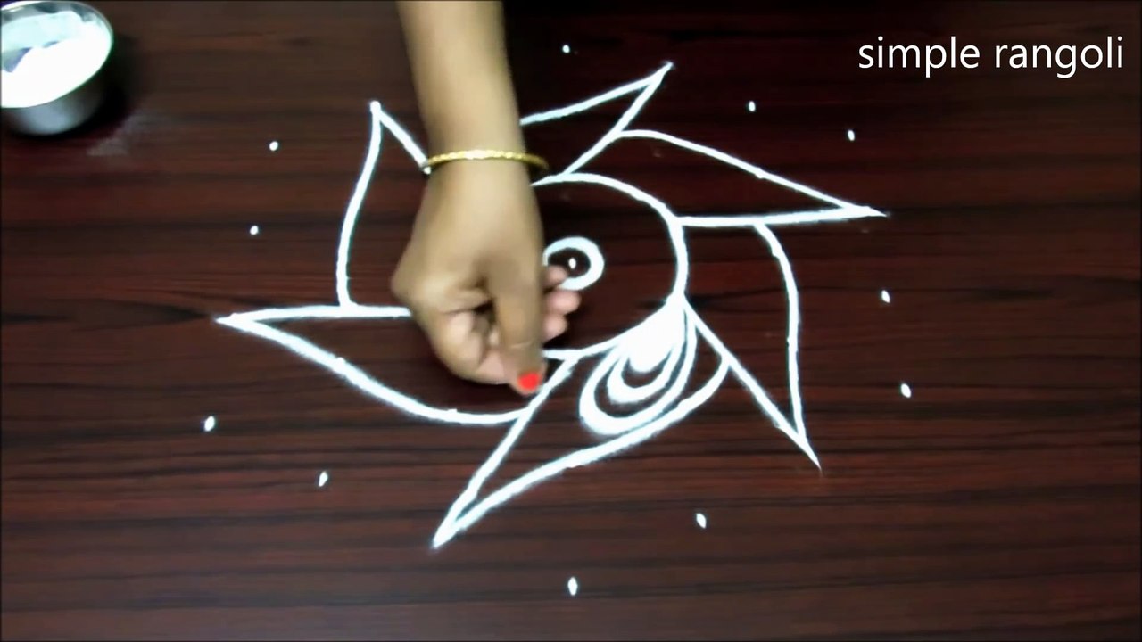 simple bird rangoli designs with 7x4 dots, beautiful kolam designs, small muggulu designs with dots