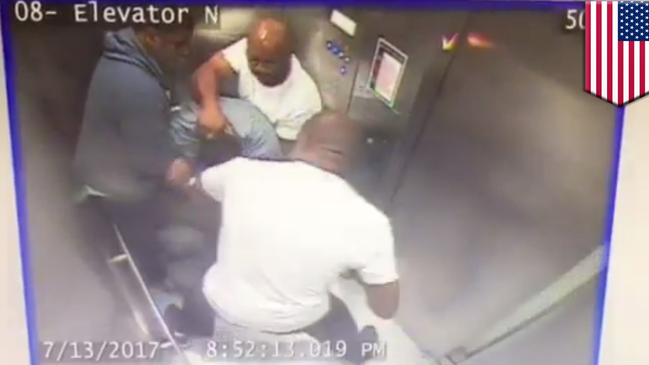 Shots fired after savage three-on-one elevator attack