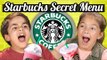 KIDS DRINK THE STARBUCKS SECRET MENU! (Butterbeer, Skittles, Pink Drink) | Kids Vs. Food