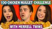 100 CHICKEN NUGGET CHALLENGE (ft. Merrell Twins) | Challenge Chalice