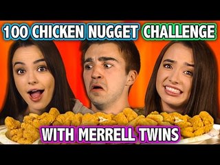 100 CHICKEN NUGGET CHALLENGE (ft. Merrell Twins) | Challenge Chalice