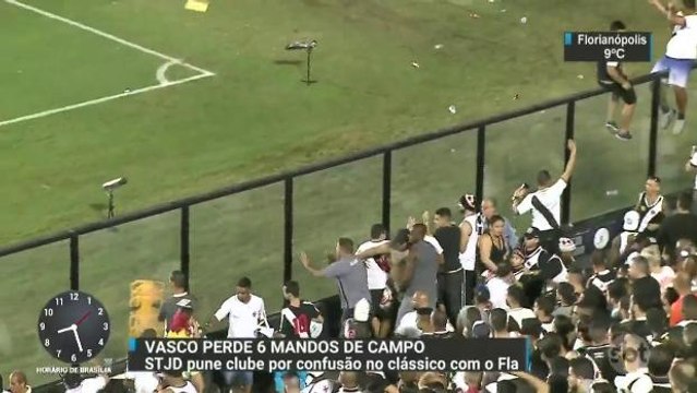 Vasco perde 6 mandos de campo por confusão no clássico contra o Flamengo