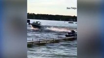 Runaway boat crashes into another vessel on Indiana's Lake Gage