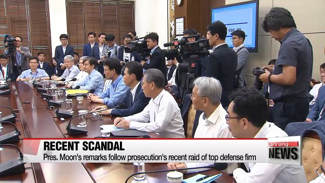 President Moon calls to root out defense industry corruption