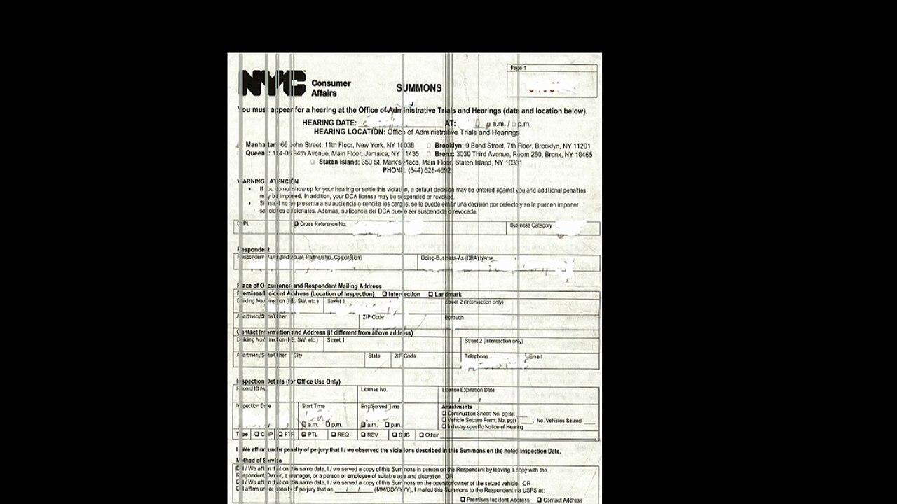DCA violations and summons