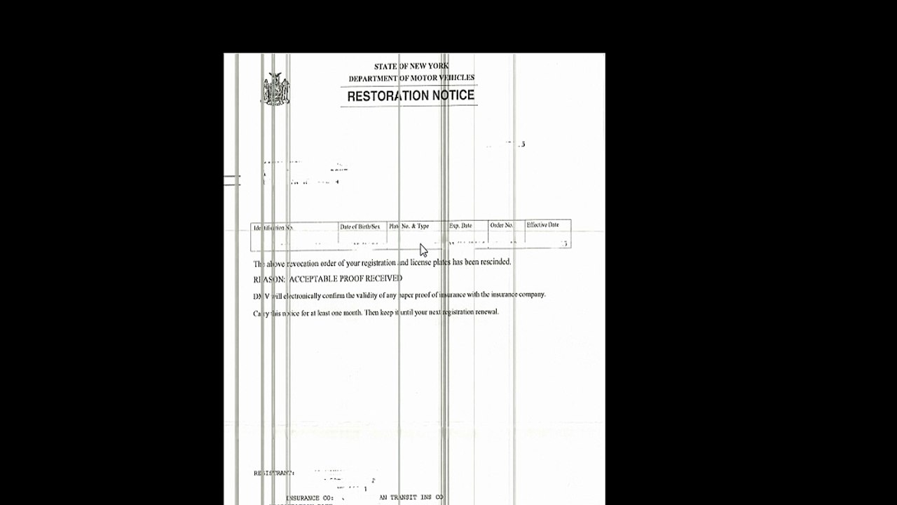 DMV restoration notice