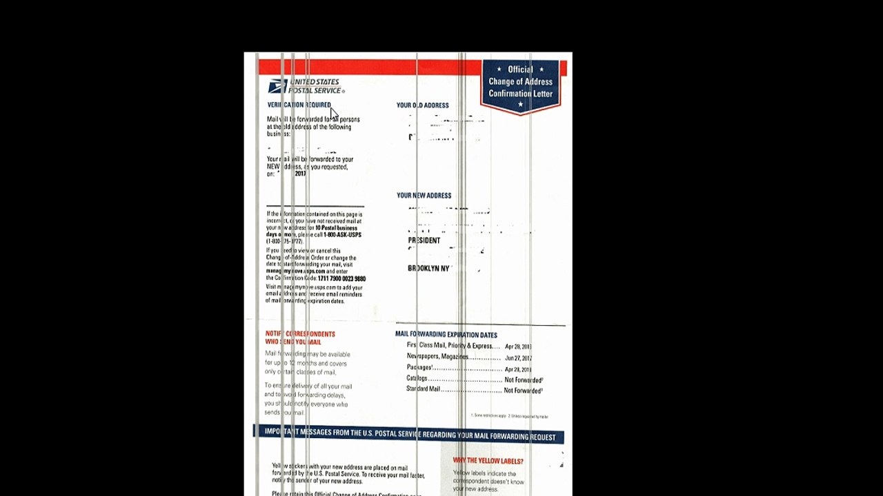 USPS CHANGE OF ADDRESS LETTER