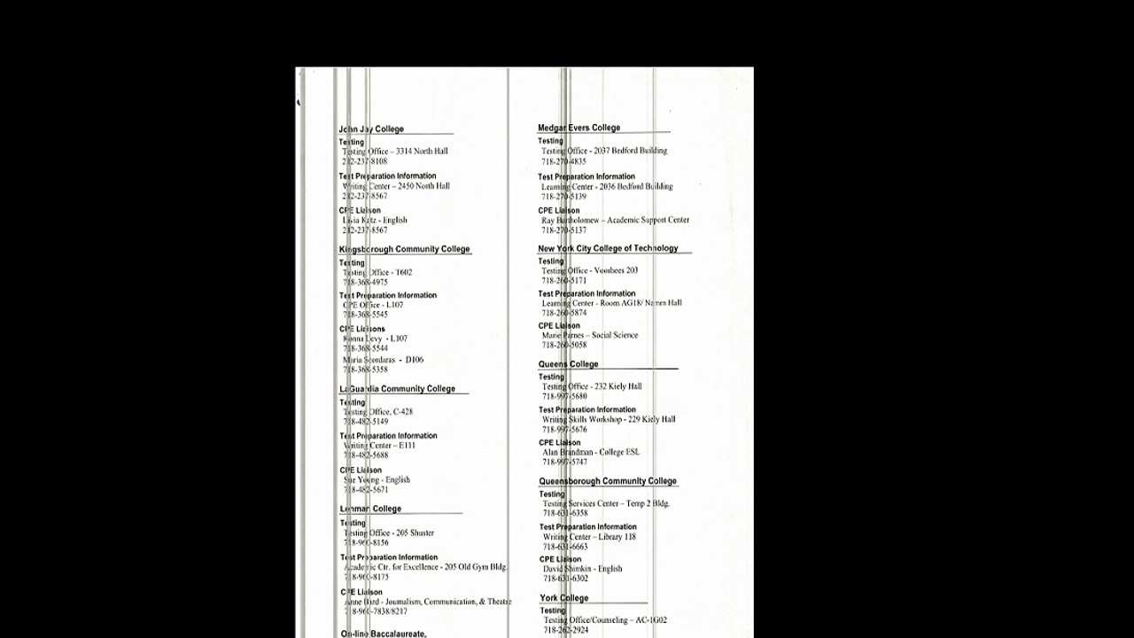 BROOKLYN COLLEGE TEST AND SPEECH SCREEN
