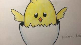 Drawing : How to draw kute chicken Step by step - For Kids