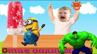 Bad Baby Crying And Learn Colors  Colorful Minion And Ice Cream Family Song Collection