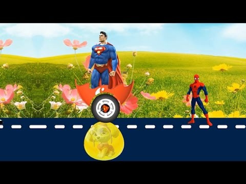 Learning Colors With Toys Superheroes Surprise Eggs With Wheels - Video Compilation For Kids