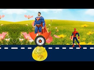 Learning Colors With Toys Superheroes Surprise Eggs With Wheels - Video Compilation For Kids