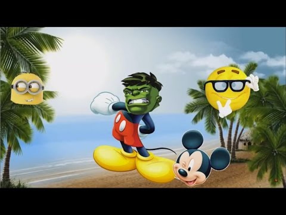 Wrong Heads Bad Batman Hulk and  Minions Finger Family Nursery Rhymes