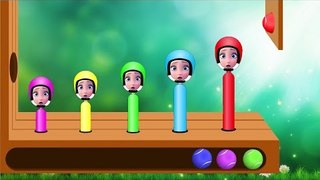 Learn Colors Wooden Face Frozen Hammer Xylophone Bad Baby Finger Family Nursery Rhymes for Children