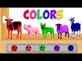 Learn Farm Animals with Colors Soccer Balls | Learn Alphabet with Cartoon & Real Animals for Kids