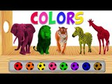 Learn Wild Animals with Colors Soccer Balls | Wild Animals Names and Sounds | Fun Toddler Learning