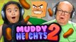 POOPS, I DID IT AGAIN - ELDERS & KIDS PLAY MUDDY HEIGHTS 2 (REACT: Gaming)