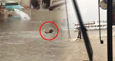 Üsküdar'da Kara ile Deniz Birleşti, Vatandaş Çareyi Yüzmekte Buldu