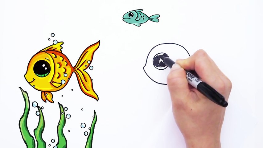Un et un à un un à dessin animé mignonne dessiner facile poisson pour Comment enfants à Il