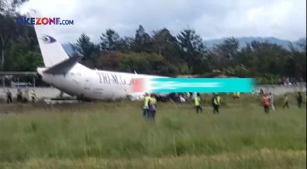 Pesawat Kargo Tri MG Tergelincir saat Landing di Wamena