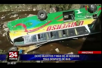 Amazonas: 8 muertos y más de 30 heridos deja despiste de bus