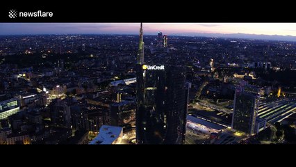 Stunning drone footage of Milan's skyline