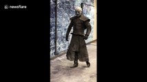 White Walker poses for selfies at London station