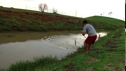 Derenin Göle Aktığı Yerde İnanılmaz Balık avı