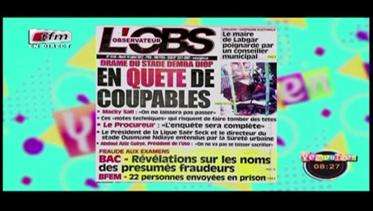 RUBRIQUE - REVUE DES TITRES avec IBOU DIOUF dans Yeewu Leen du 18 Juillet 2017