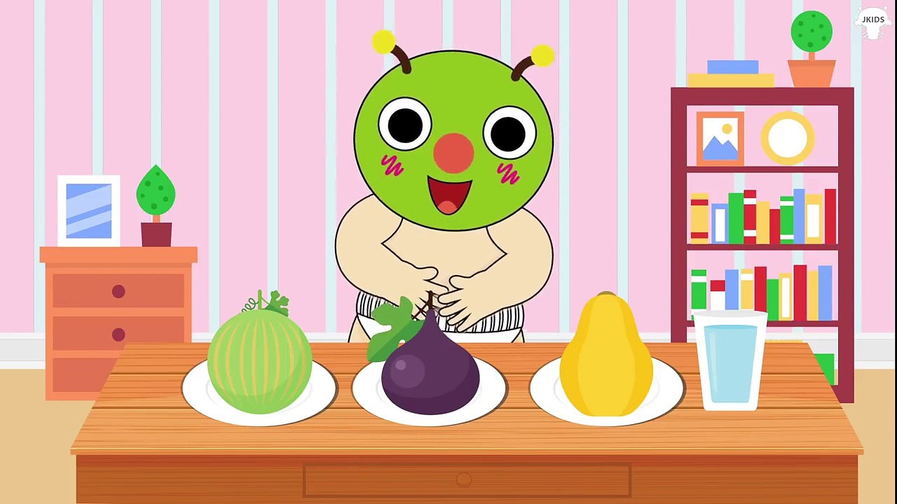 むしむしくん VS トイレトレーニング アニメ ❤ 食べる 果物 メロン イチジク パパイヤ ❤ こどもが笑う！- 赤ちゃん泣き止む