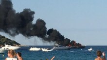 Yacht Destroyed by Fire Off Beach Near Saint Tropez