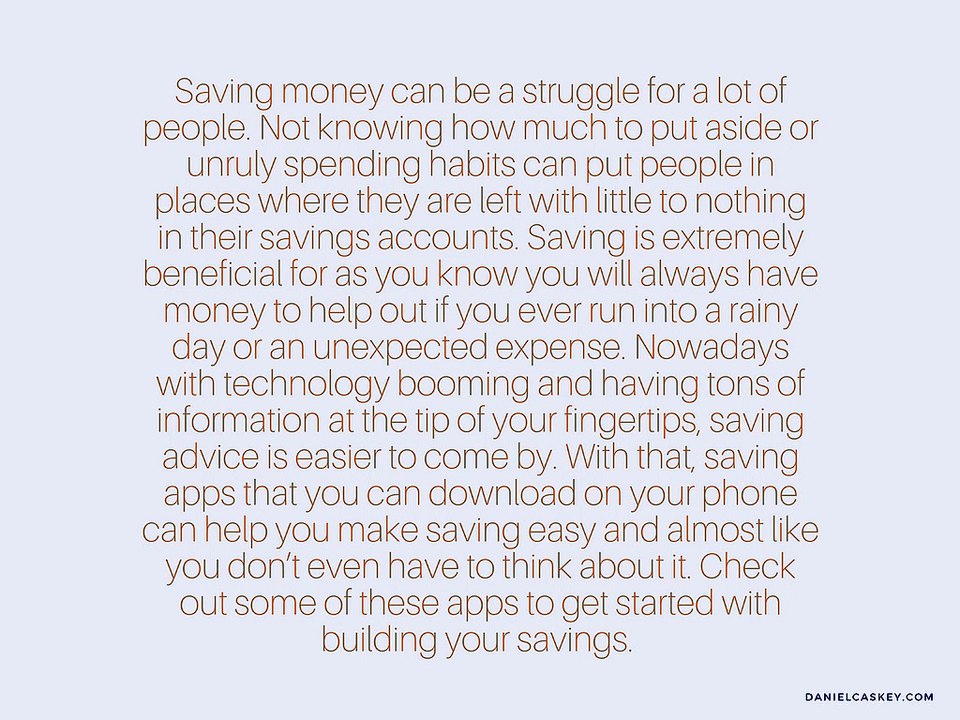 Daniel Caskey - The Best Apps for Saving Money